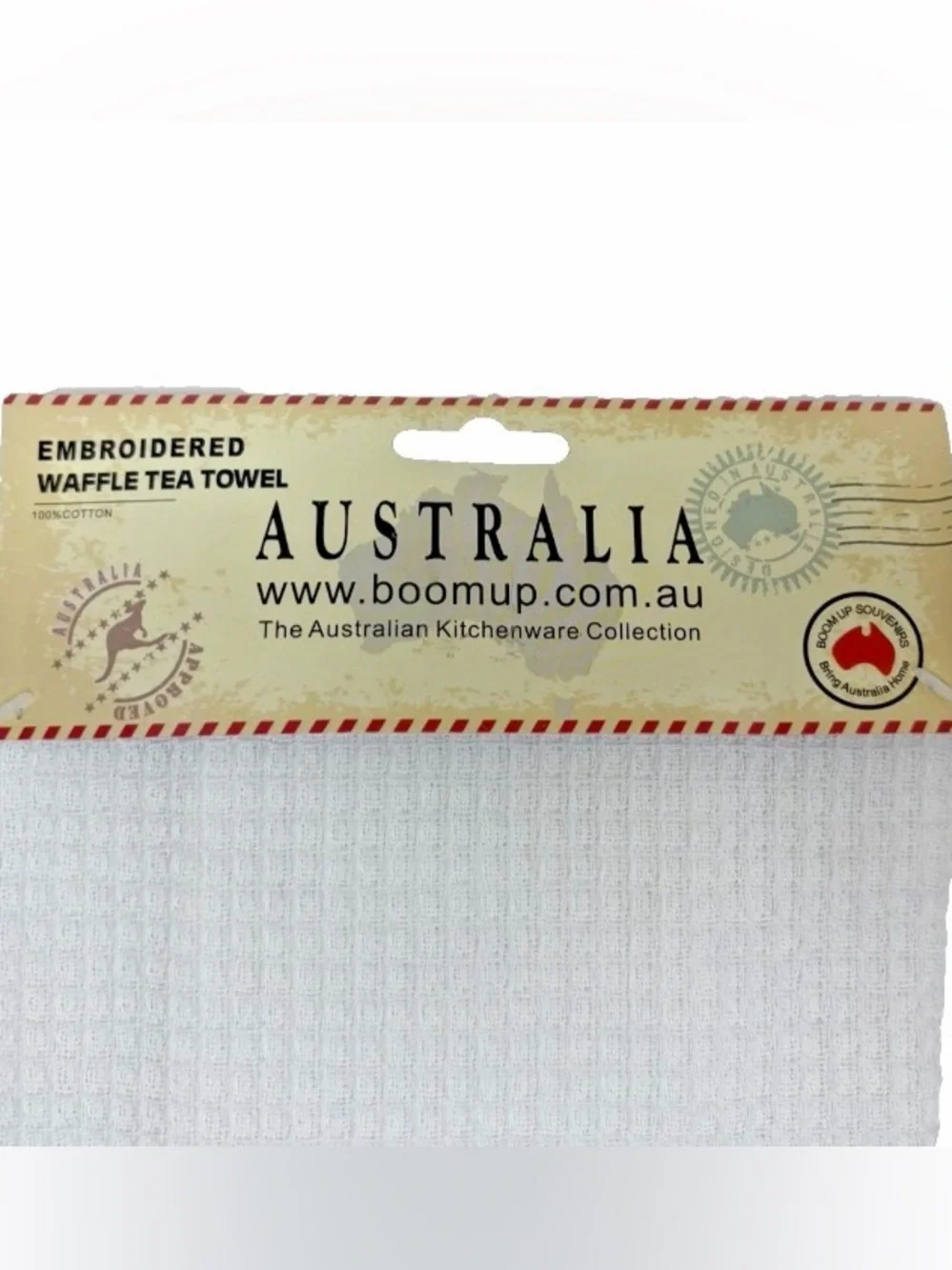 Waffle Weave Tea Towel Embroidered Koala Bears Australia 100% Cotton New Boom Up